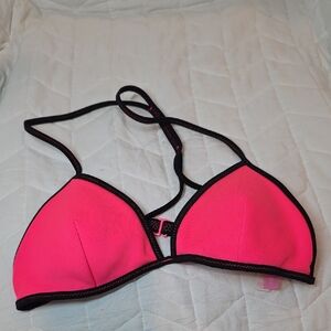 Victoria's Secret Pink Bikini Top with Black Trim